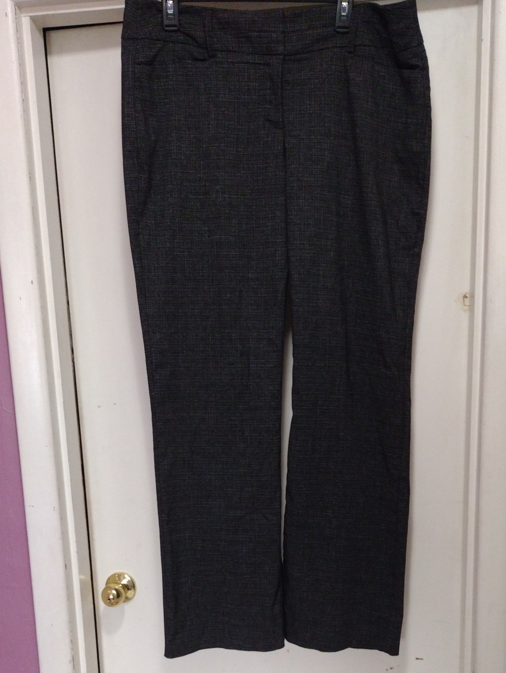 Apt. 9 Black and White Textured Dress Pants Size 16